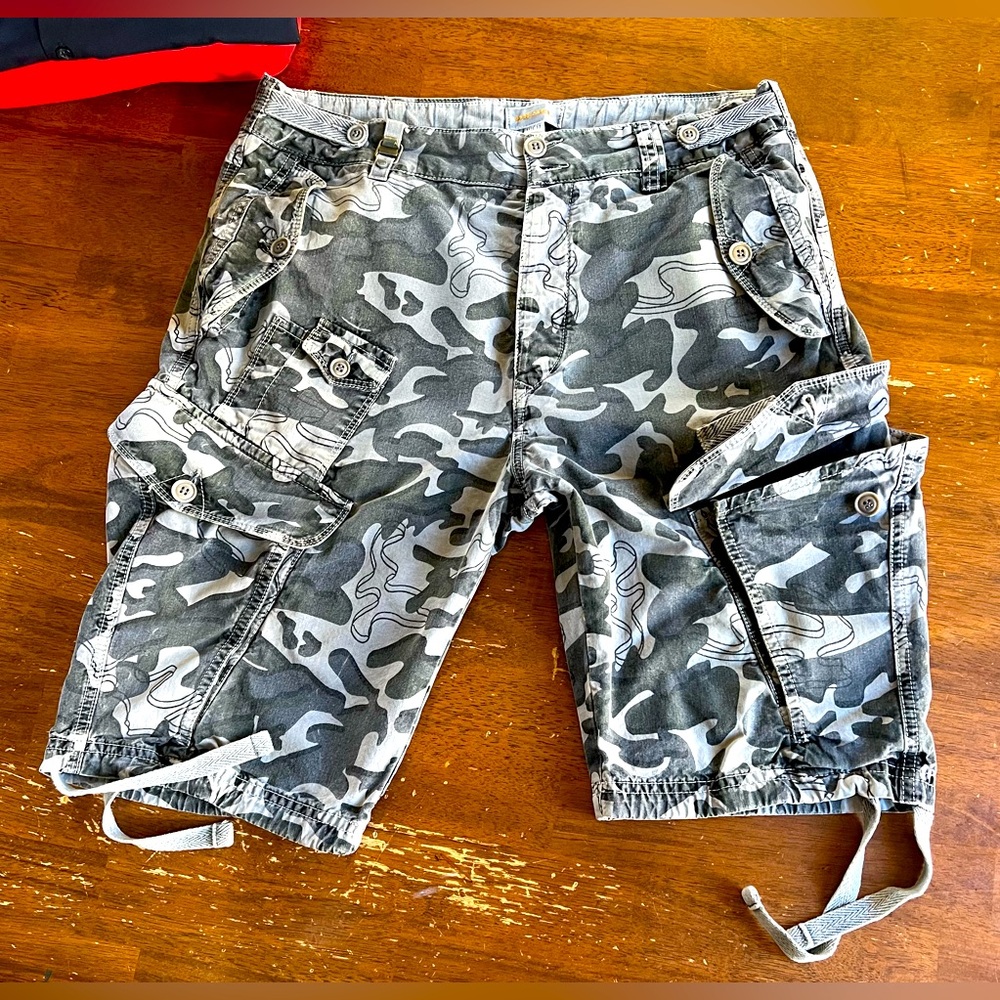 Diesel Gray Camo-Cargo Shorts